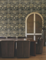Ronald Redding VR1531 Enchanted Garden Black Tropical Wallpaper