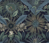Ronald Redding VR1532 Enchanted Garden Navy Tropical Wallpaper