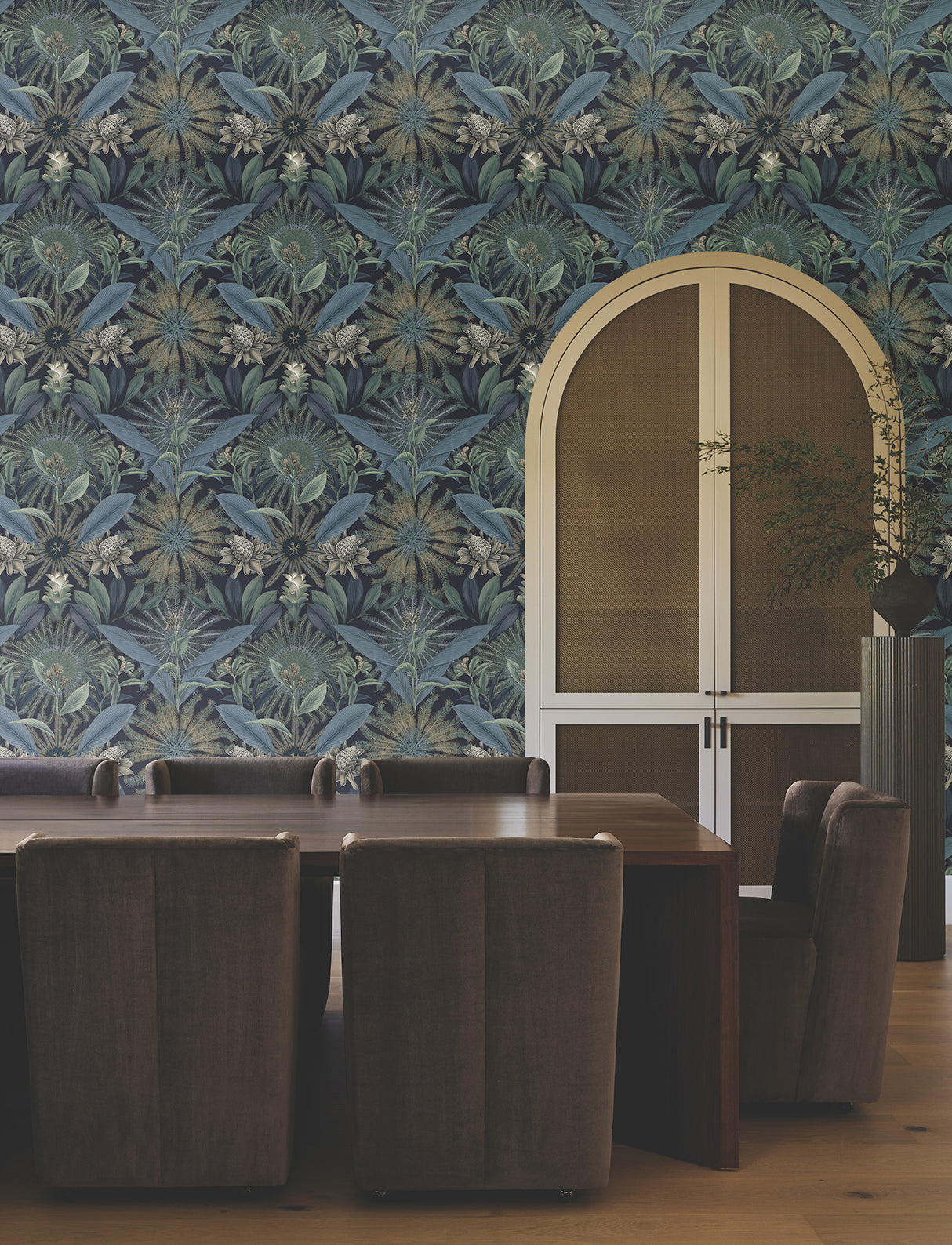 Ronald Redding VR1532 Enchanted Garden Navy Tropical Wallpaper