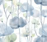 Ronald Redding VR1535 Cotswolds Poppies Blue Floral Wallpaper