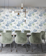 Ronald Redding VR1535 Cotswolds Poppies Blue Floral Wallpaper