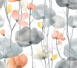 Ronald Redding VR1537 Cotswolds Poppies Coral Floral Wallpaper