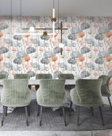 Ronald Redding VR1537 Cotswolds Poppies Coral Floral Wallpaper