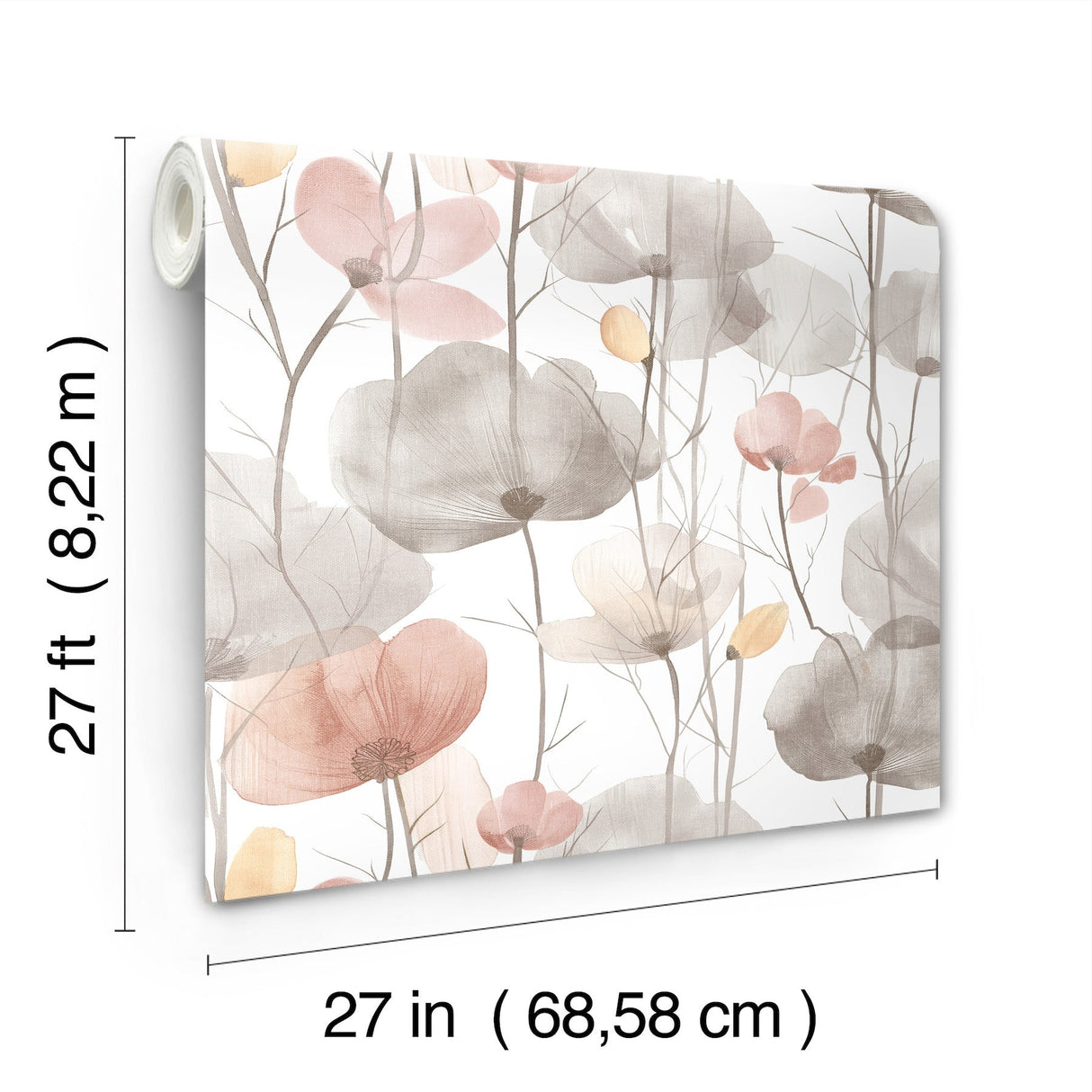 Ronald Redding VR1538 Cotswolds Poppies Pastel Floral Wallpa