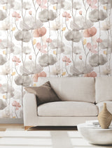 Ronald Redding VR1538 Cotswolds Poppies Pastel Floral Wallpa