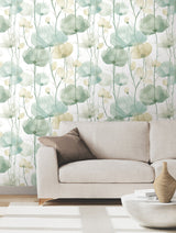 Ronald Redding VR1539 Cotswolds Poppies Turquoise Floral Wal