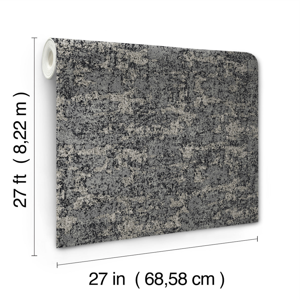 Ronald Redding VR1544 Crystal Cloud Charcoal Beaded Wallpaper