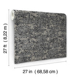 Ronald Redding VR1544 Crystal Cloud Charcoal Beaded Wallpaper