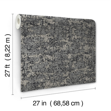 Ronald Redding VR1544 Crystal Cloud Charcoal Beaded Wallpaper