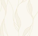 Ronald Redding VR1546 Society Hill White Abstract Leaf Wallpaper