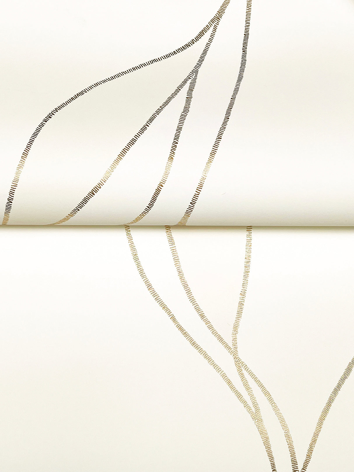 Ronald Redding VR1546 Society Hill White Abstract Leaf Wallpaper