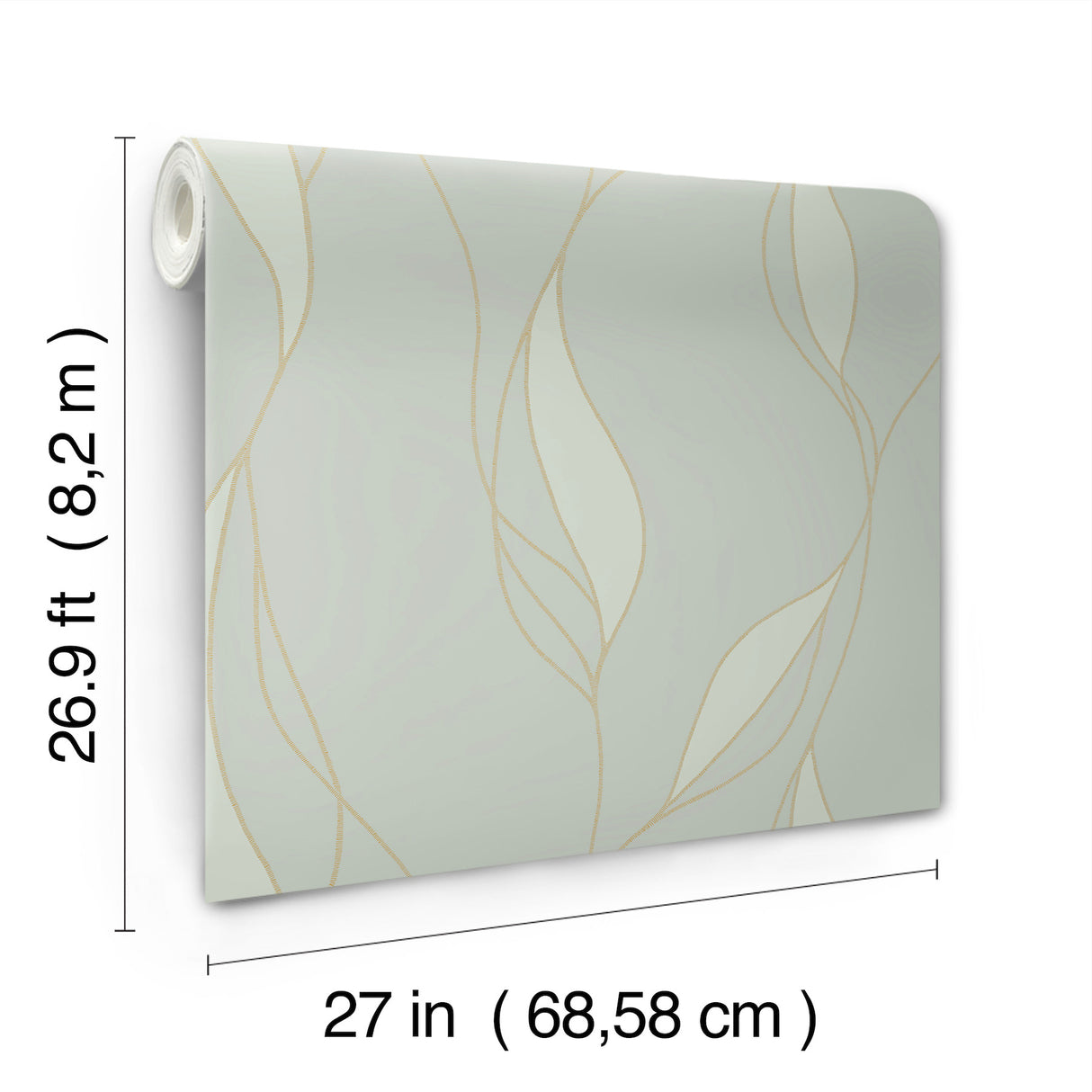 Ronald Redding VR1547 Society Hill Mint Abstract Leaf Wallpaper