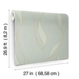 Ronald Redding VR1547 Society Hill Mint Abstract Leaf Wallpaper
