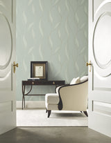 Ronald Redding VR1547 Society Hill Mint Abstract Leaf Wallpaper