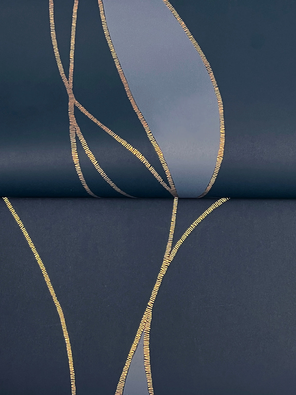 Ronald Redding VR1548 Society Hill Navy Abstract Leaf Wallpaper