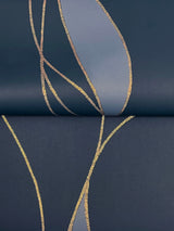 Ronald Redding VR1548 Society Hill Navy Abstract Leaf Wallpaper