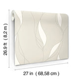 Ronald Redding VR1550 Society Hill Dove Abstract Leaf Wallpaper