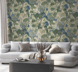 Ronald Redding VR1554 Falling Waters Sapphire Scenic Wallpaper