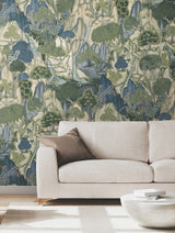 Ronald Redding VR1554 Falling Waters Sapphire Scenic Wallpaper