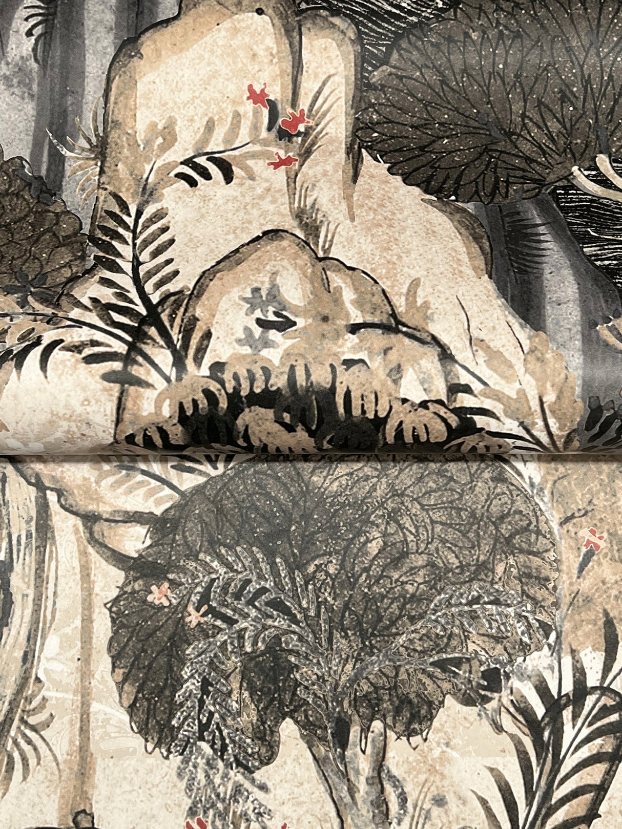 Ronald Redding VR1555 Falling Waters Neutral Scenic Wallpape