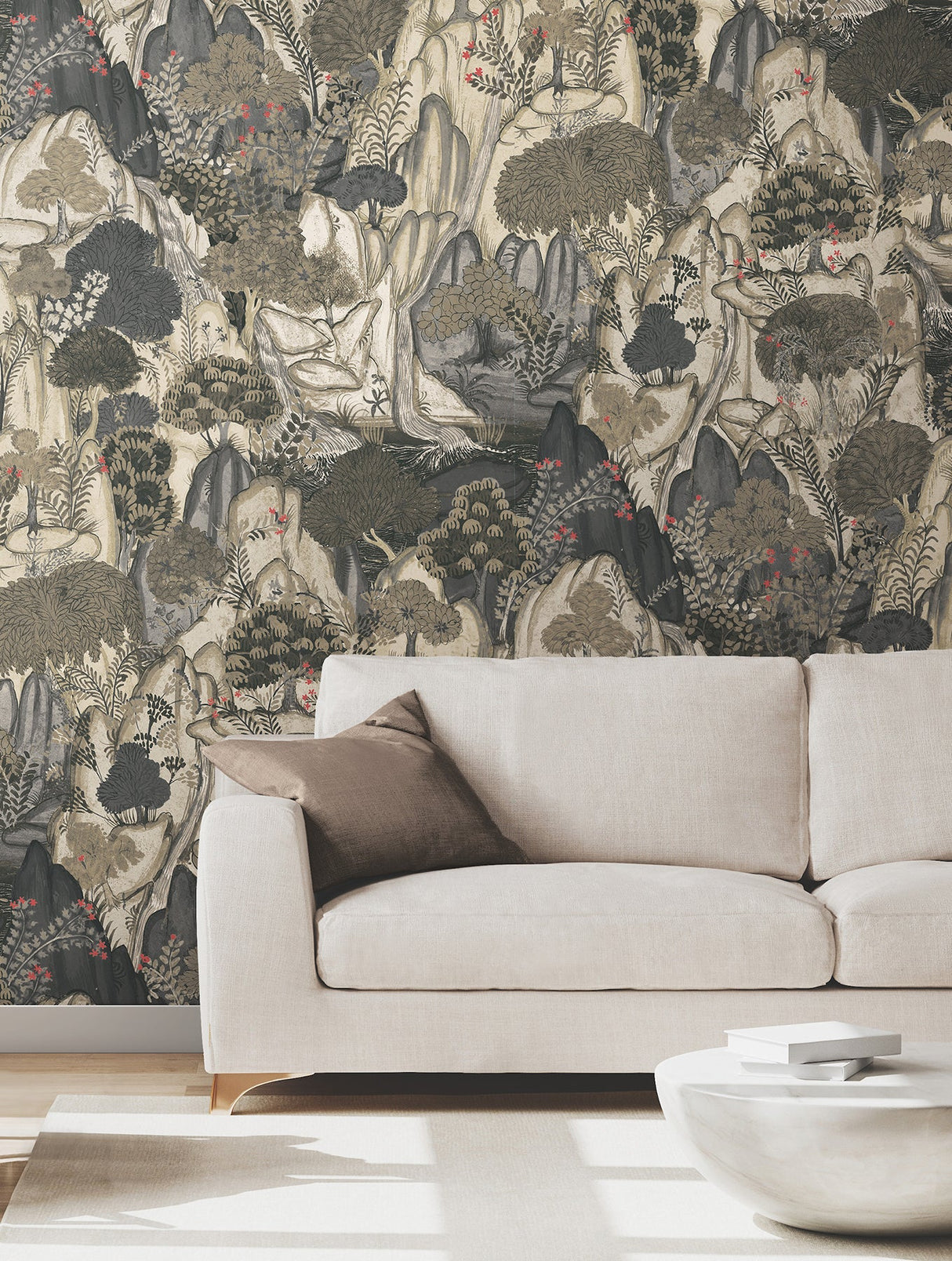 Ronald Redding VR1555 Falling Waters Neutral Scenic Wallpape