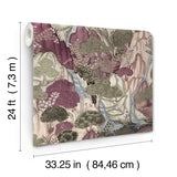 Ronald Redding VR1556 Falling Waters Plum Scenic Wallpaper