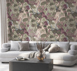 Ronald Redding VR1556 Falling Waters Plum Scenic Wallpaper