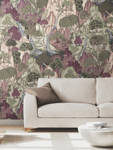 Ronald Redding VR1556 Falling Waters Plum Scenic Wallpaper
