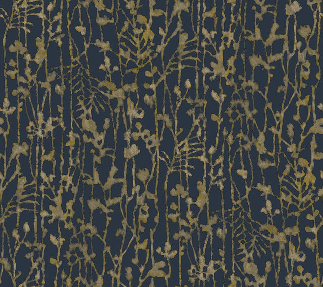 Ronald Redding VR1561 Filigree Navy Abstract Wallpaper