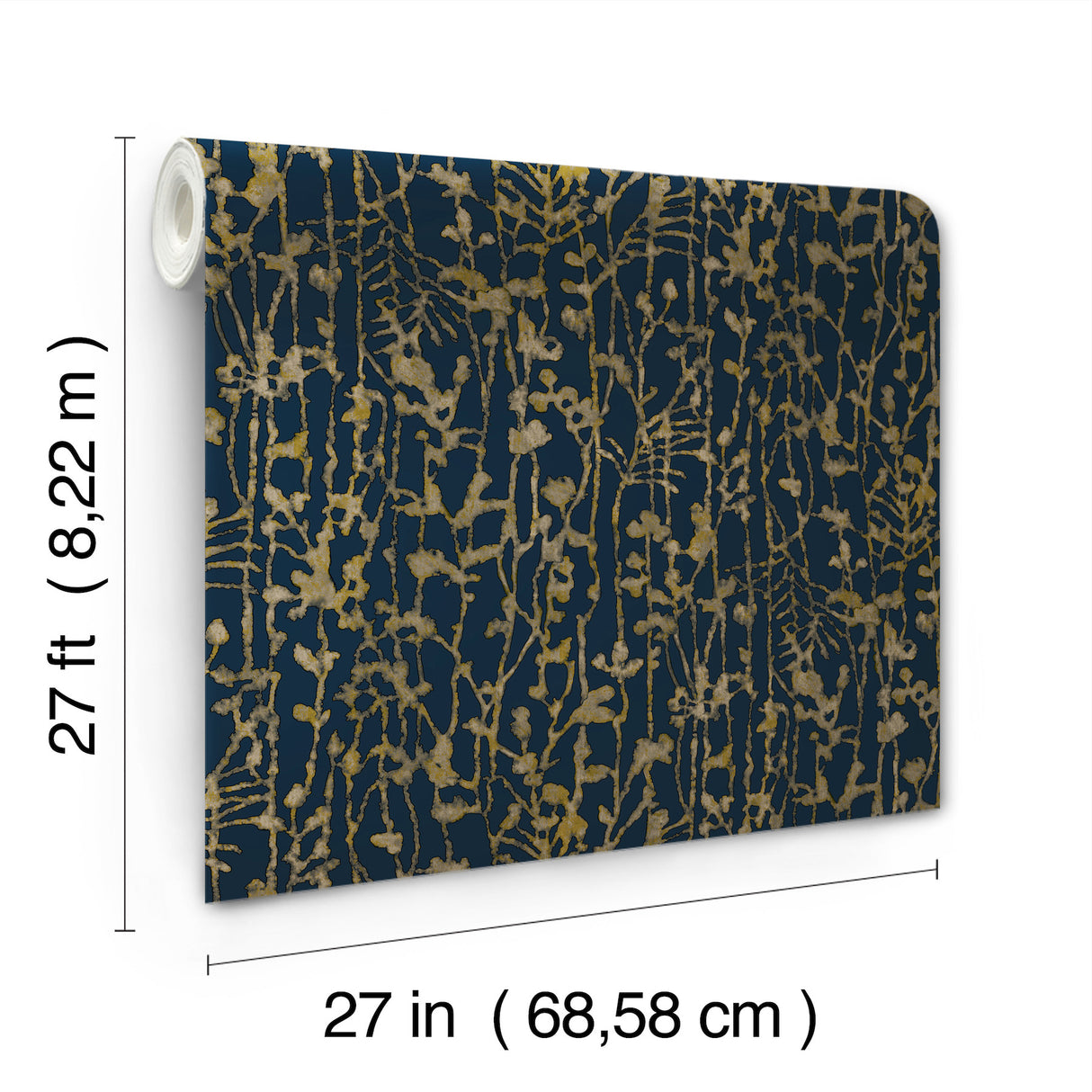 Ronald Redding VR1561 Filigree Navy Abstract Wallpaper