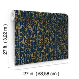 Ronald Redding VR1561 Filigree Navy Abstract Wallpaper