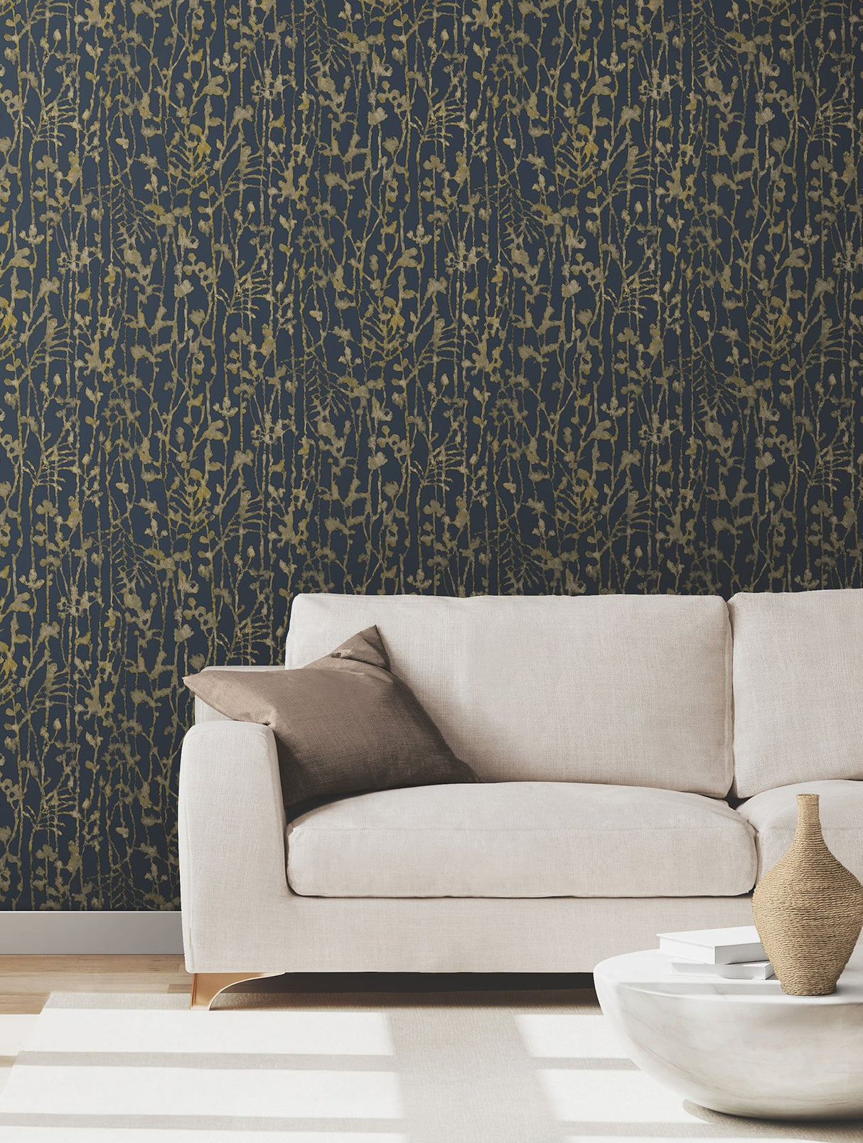 Ronald Redding VR1561 Filigree Navy Abstract Wallpaper