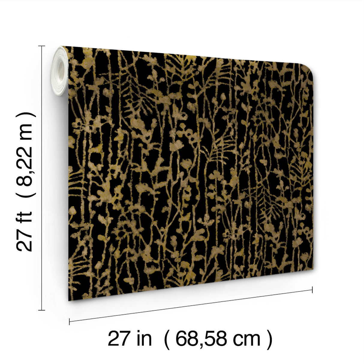Ronald Redding VR1562 Filigree Black Abstract Wallpaper