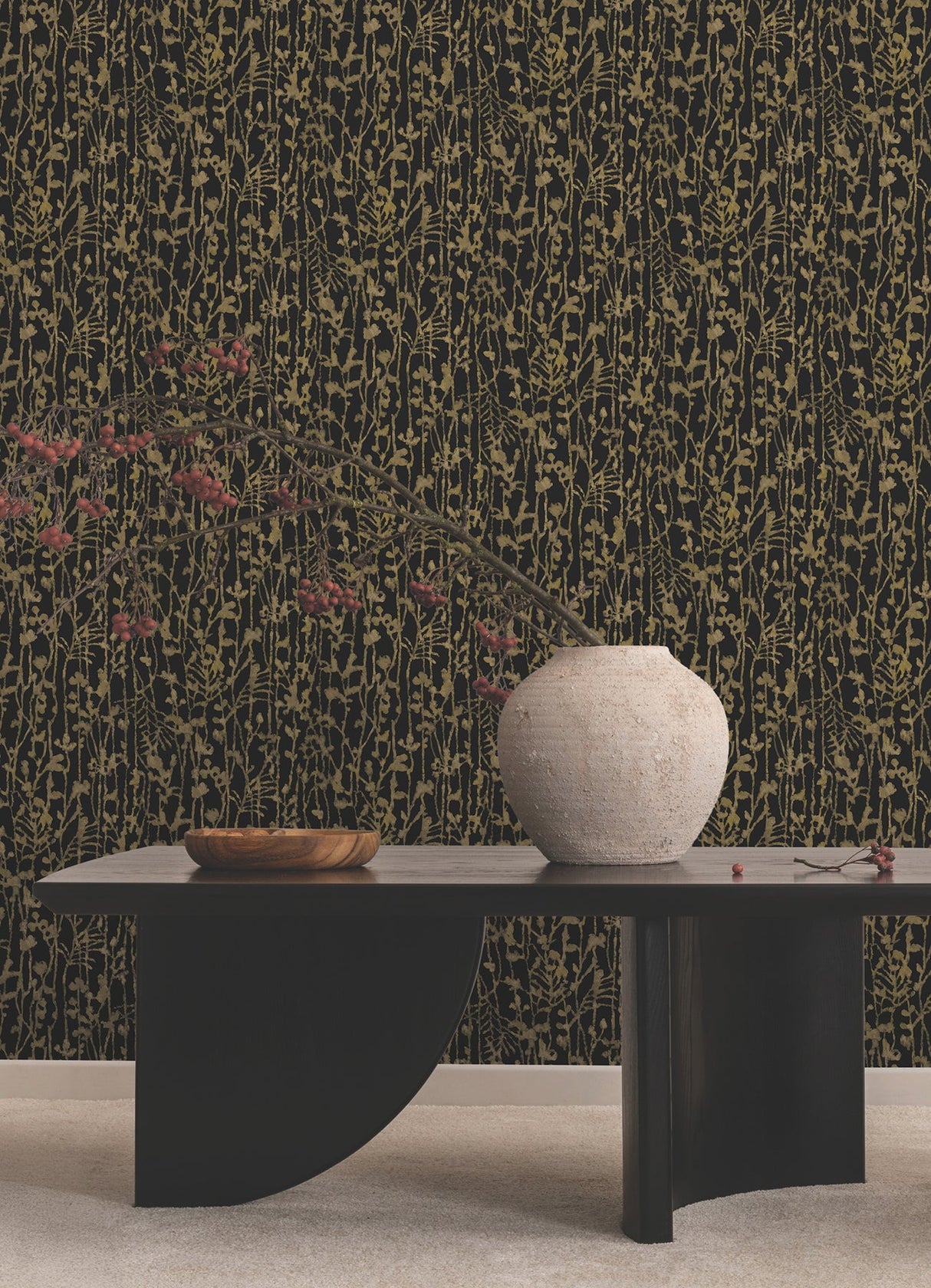 Ronald Redding VR1562 Filigree Black Abstract Wallpaper