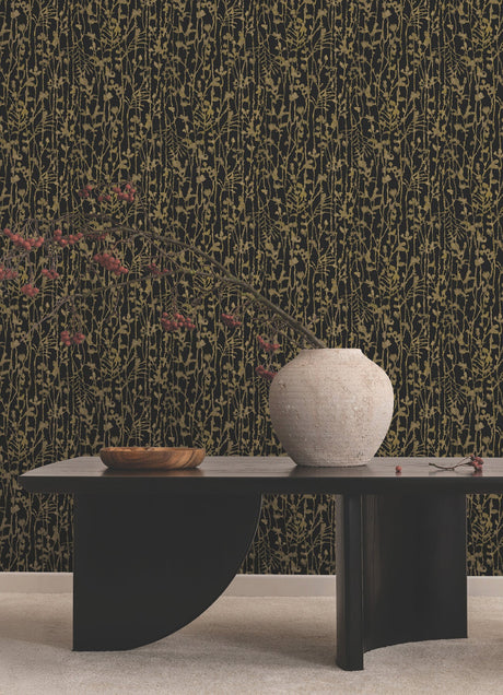 Ronald Redding VR1562 Filigree Black Abstract Wallpaper