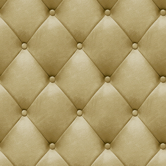 Veer Decor Faux Plush Quilted Diamond Upholstery Gold Wallpa
