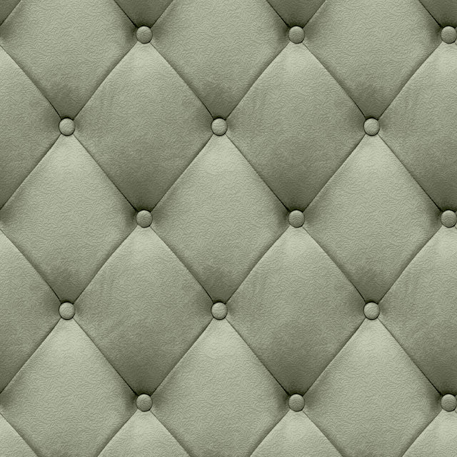 Veer Decor Faux Plush Quilted Diamond Upholstery Green Wallp