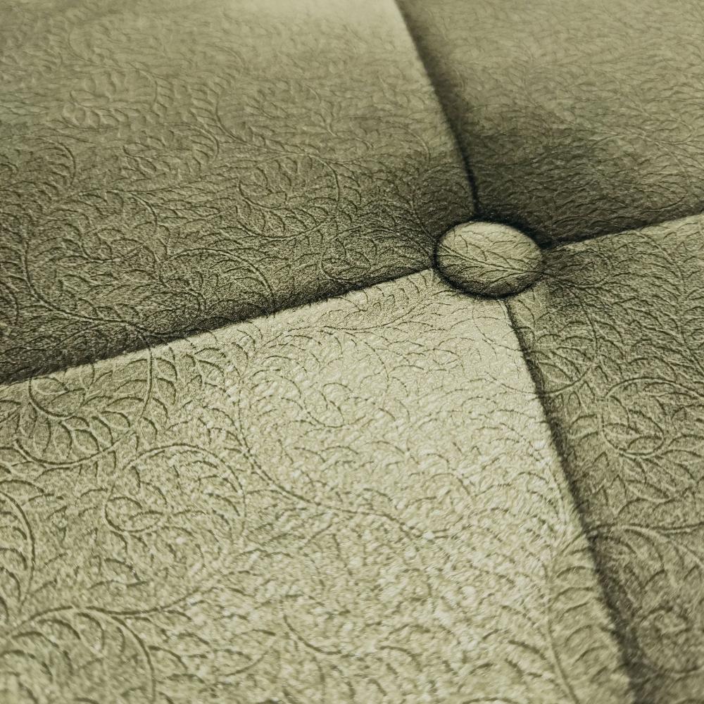 Veer Decor Faux Plush Quilted Diamond Upholstery Green Wallp