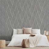 Veer Decor Wood Texture Chevron Blue Grey Wallpaper VRBR09-7