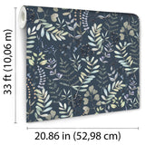 Veer Decor Olivia Botanical Navy Blue Wallpaper VRBT01-586