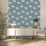 Veer Decor Giant Art Deco Gingko Leaf Green Wallpaper VREL04