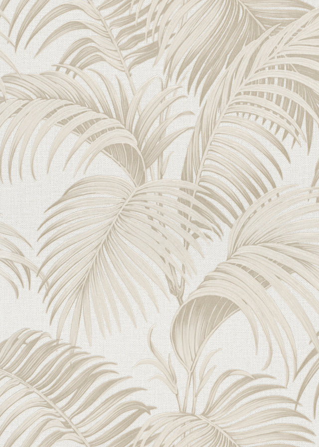 Veer Decor Sculpted Tropical Leaf Beige Wallpaper VRMB002-10