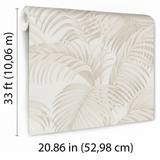 Veer Decor Sculpted Tropical Leaf Beige Wallpaper VRMB002-10