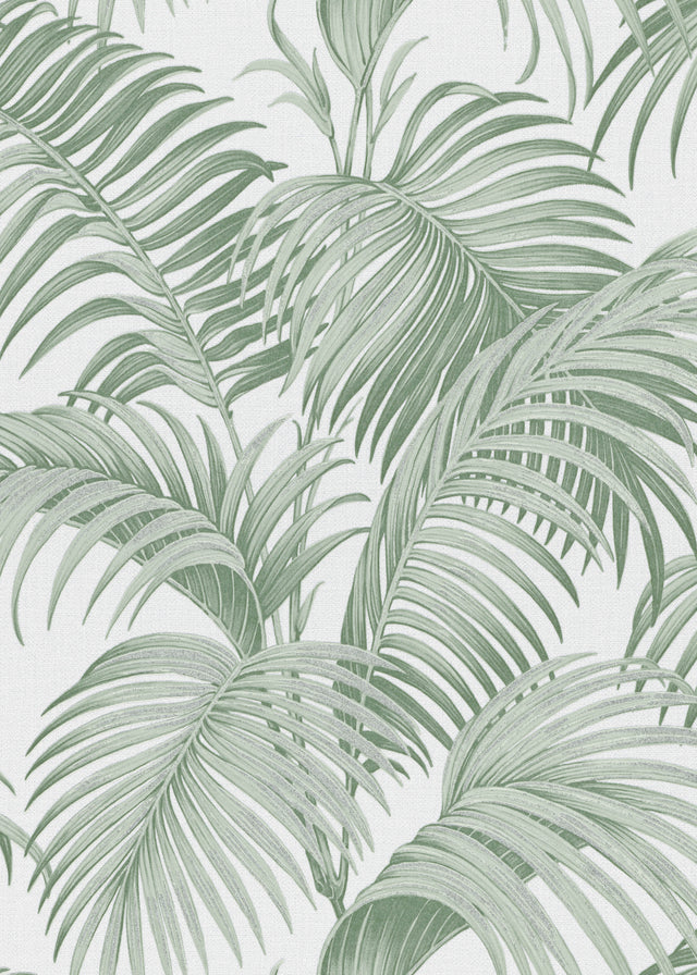 Veer Decor Sculpted Tropical Leaf Green Wallpaper VRMB007-10