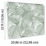 Veer Decor Sculpted Tropical Leaf Green Wallpaper VRMB007-10