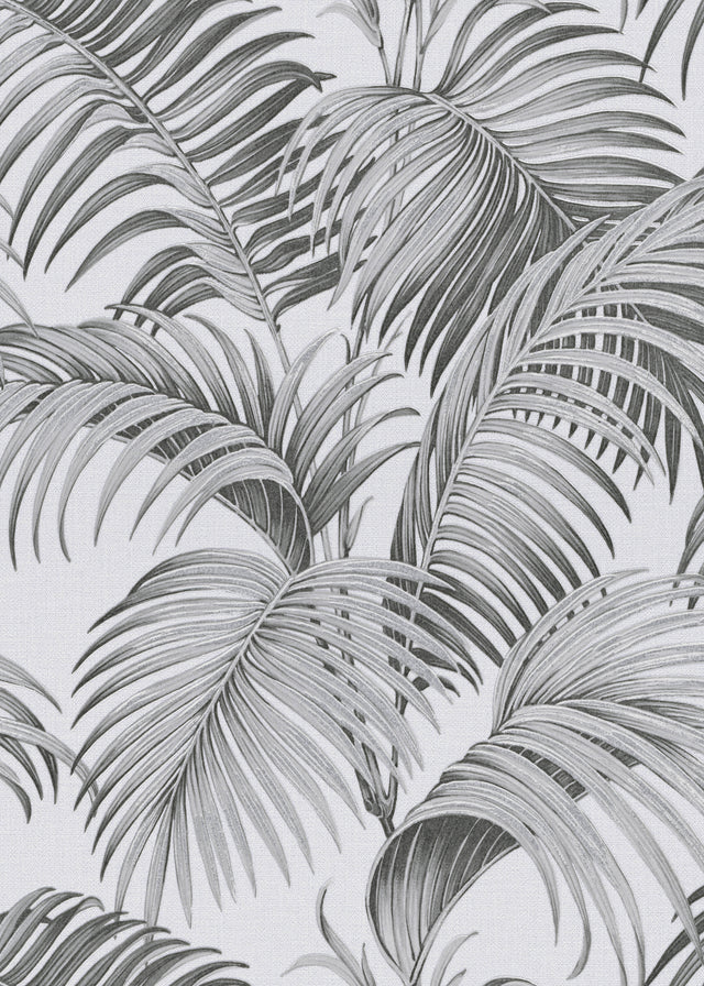 Veer Decor Sculpted Tropical Leaf Black Wallpaper VRMB015-10