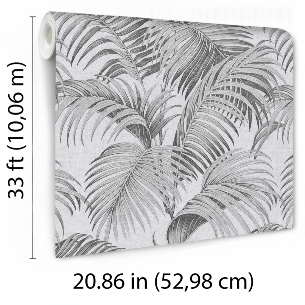 Veer Decor Sculpted Tropical Leaf Black Wallpaper VRMB015-10