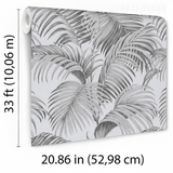 Veer Decor Sculpted Tropical Leaf Black Wallpaper VRMB015-10