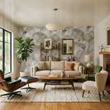 Veer Decor Sculpted Tropical Leaf Black Wallpaper VRMB015-10