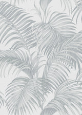Veer Decor Sculpted Tropical Leaf Light Grey Wallpaper VRMB0